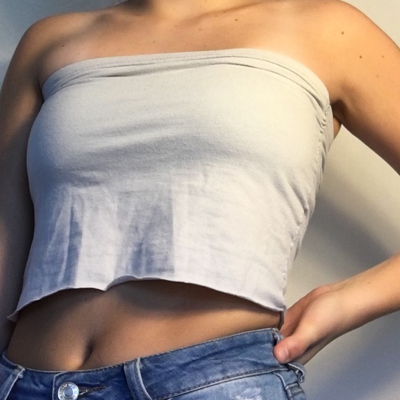 Tops - Large handmade gray tube top